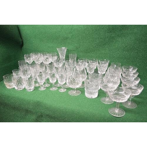 262 - Collection of forty seven various pattern Waterford Crystal stemmed and tumbler drinking glasses