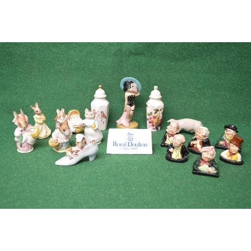 264 - Royal Dux figure of a pig together with a group of Royal Albert and Beswick Beatrix Potter figures t... 