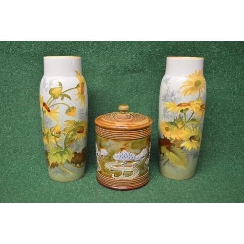 266 - Royal Doulton No. 5401 Art Nouveau decorated lidded jar - 5.75