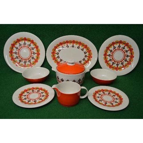 271 - Quantity of Royal Doulton Kaleidoscope TC1082 dinnerware having a floral decoration constructed of d... 