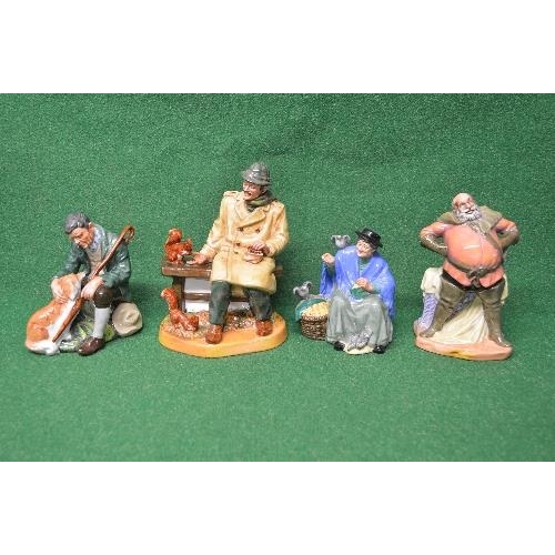 272 - Group of four Royal Doulton figures to comprise: Tuppence A Bag HN2320, The Master HN2325, Falstaff ... 