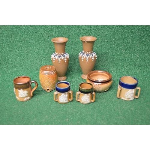 339 - Group of Royal Doulton Harvestware miniature three handled cups together with a miniature Harvestwar... 