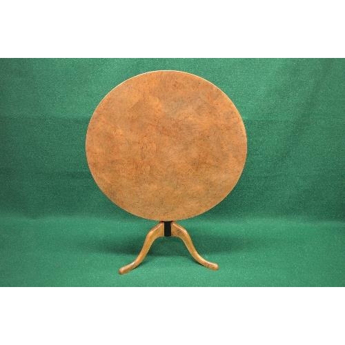 38 - Biedermier Goldbirch tip top centre table having circular top supported on urn shaped column leading... 