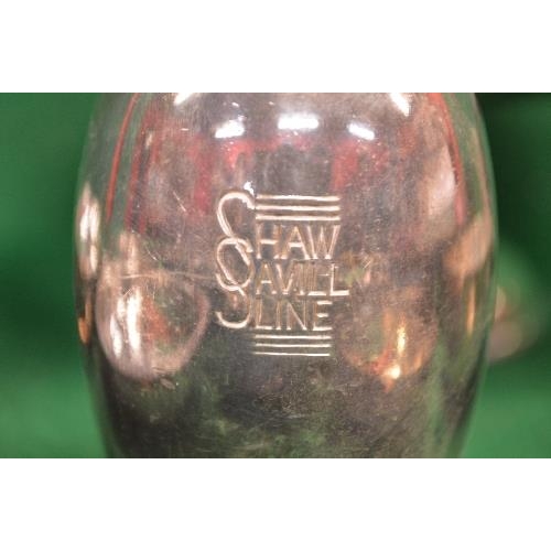 383 - Quantity of Shaw Savill Line and The Royal Mail Steam Packet Company silver plate to include: bottle... 