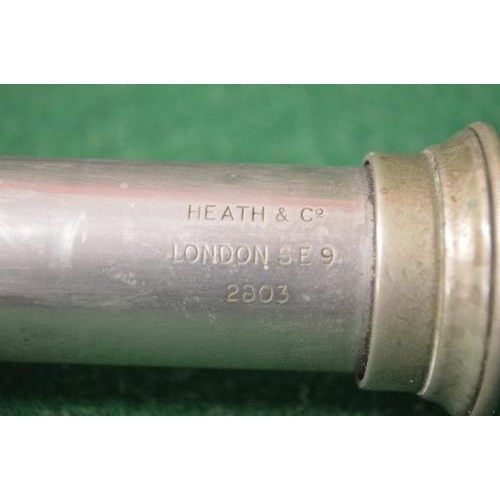 404 - Heath & Co. London SE9, telescope No. 2803 having painted string grip together with a pair of MM & S... 