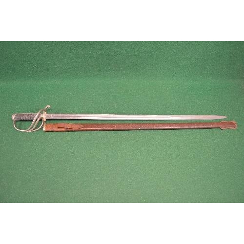 415 - Flights Ltd, London, Camberley, officers sword having decorative steel blade with pierced scrolled h... 