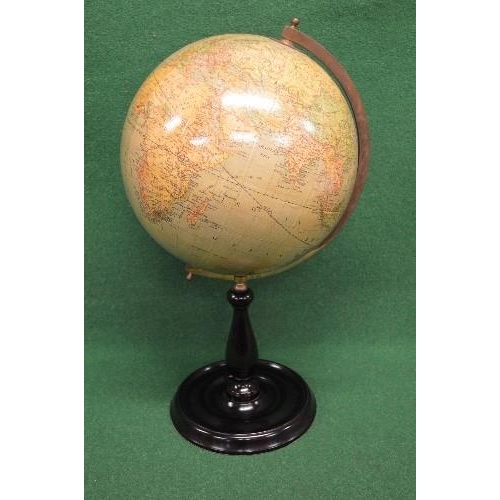 438 - Late 20th century New Physical & Political Globe published by Merzbach & Falk, Brussels, the coloure... 