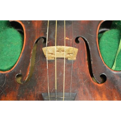 458 - John Thomas Hart (?) 1805-1874, violin having hand written paper label on inside together with two b... 