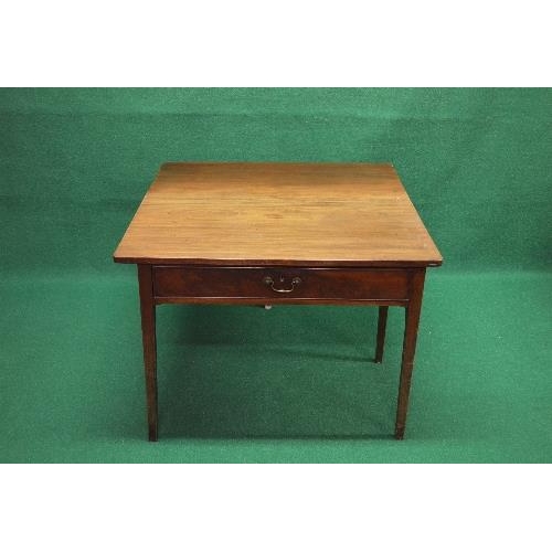 5 - 19th century mahogany side table the top having rounded corners and the single drawer with brass han... 