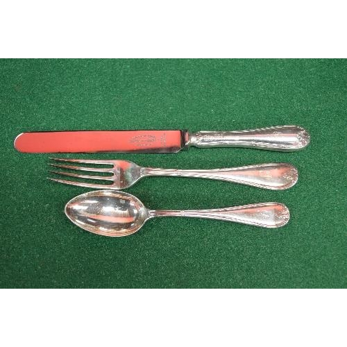 511 - Mappin & Webb mahogany cutlery canteen containing a near complete twelve place setting of Mappin & W... 