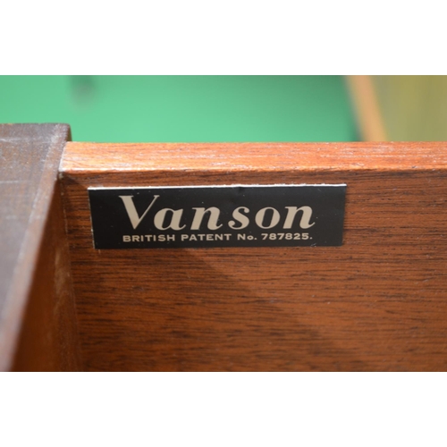 118 - Vanson mid century walnut modular unit incorporating corner table, bank of three drawers, fall front... 