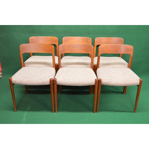 120 - Niels Otto Moller for JL Moller set of ten Model 75 dining chairs with teak frames and upholstered s... 