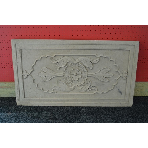 159 - Sandstone carved panel having foliate decoration - 37.25