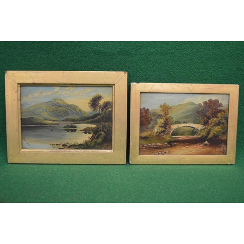 171 - S Brown, two oil on canvases of water scenes with hills in the distance, each signed bottom right - ... 