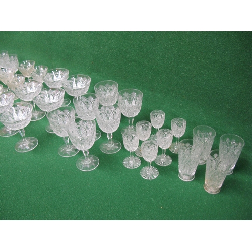 287 - Part suite of Webb Crystal stemmed and tumbler drinking glasses having heavily cut bowls and standin... 