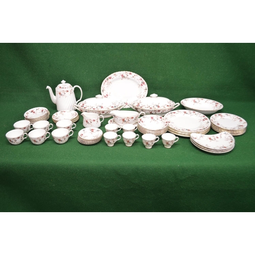 300 - Minton Ancestral pattern part tea and dinner service having white ground with floral decoration and ... 