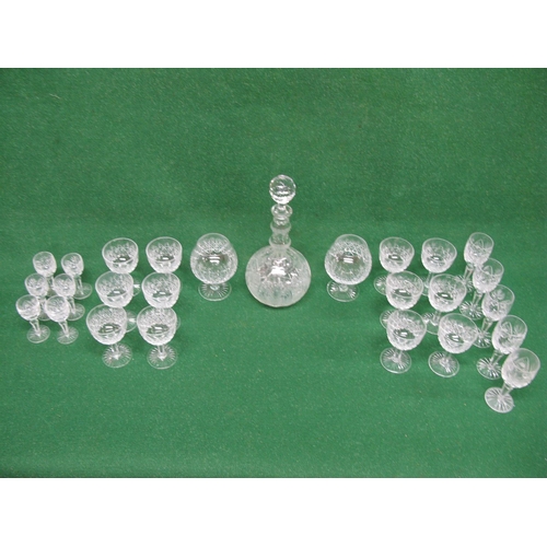 302 - Quantity of Stuart Crystal glassware to include: fourteen stemmed drinking glass with circular star ... 