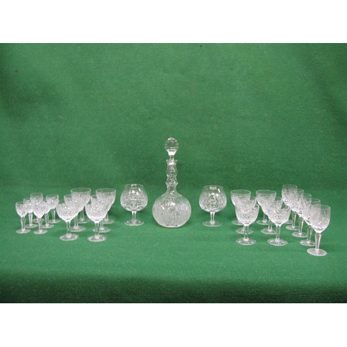 302 - Quantity of Stuart Crystal glassware to include: fourteen stemmed drinking glass with circular star ... 