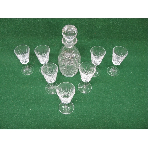 321 - Set of seven Waterford Crystal Lismore pattern wine glasses together with a Waterford Crystal Coleen... 