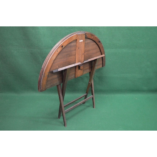 34 - Thornton & Herne folding circular campaign table supported on square tapering legs - 42