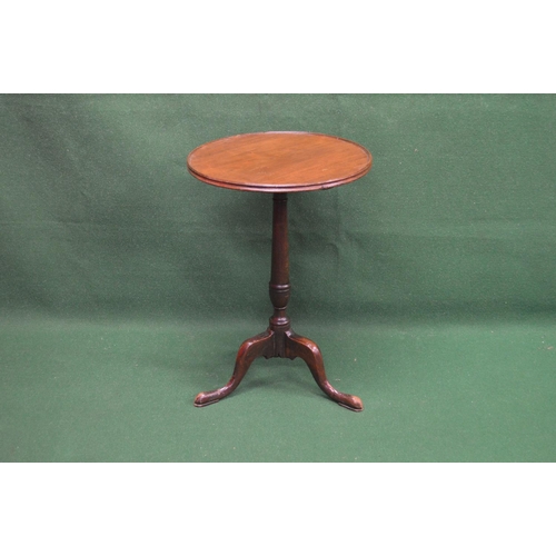 35 - 19th century mahogany circular occasional table the top being supported on a turned column leading t... 