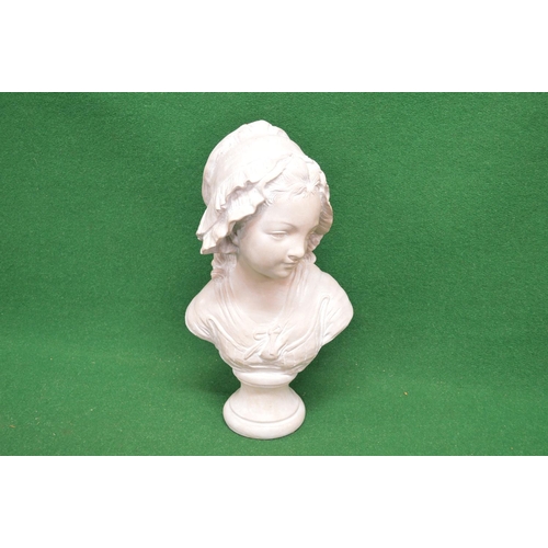 372 - Late 20th century pottery painted bust of a young girl wearing a bonnet - 18