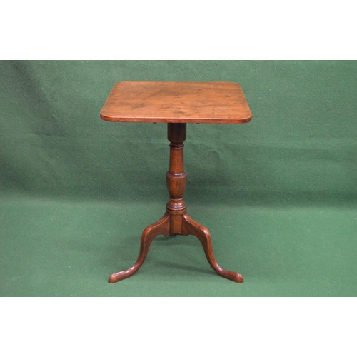 44 - 19th century mahogany tip top occasional table having square top with rounded corners supported on a... 