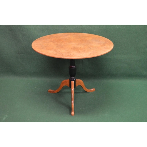 47 - Biedermeier Goldbirch tip top centre table having circular top supported on urned shaped column lead... 