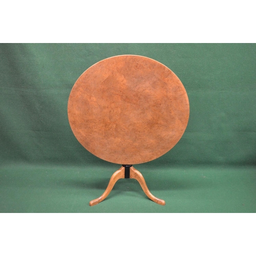 47 - Biedermeier Goldbirch tip top centre table having circular top supported on urned shaped column lead... 