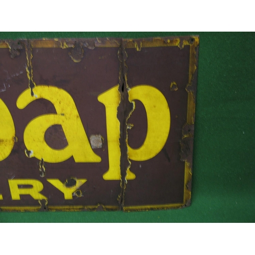 117 - Part of an enamel sign featuring the word Soap and ...rsery.  We are assuming possibly  'somebodies'... 