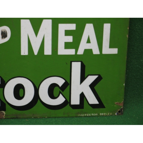 122 - Enamel sign for Griddle's Balanced Ration Nuts And Meal For All Stock, black shaded white letters on... 