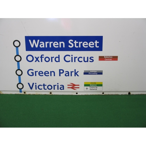 159 - Large London Underground enamel (part) sign for Victoria Line Southbound Platform 4, Warren Street, ... 