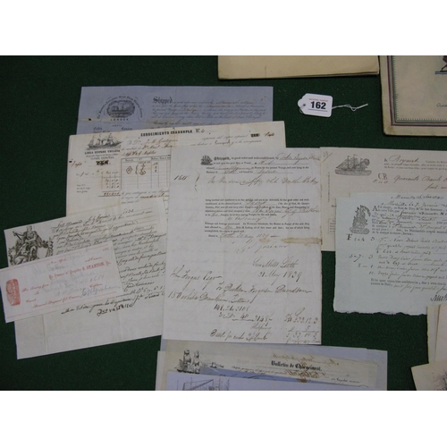 162 - Quantity of shipping ephemera to include: cargo dockets from 1700's and 1800's from The East India C... 