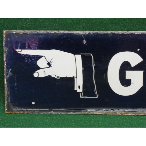 188 - 19th century double sided Gentleman sign with cufflinked and cuffed pointing hands, white letters on... 