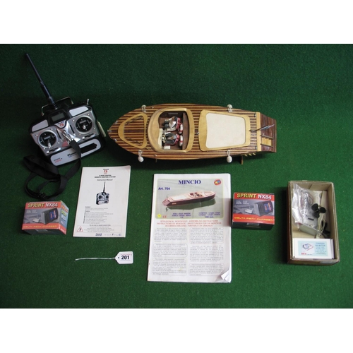 201 - 1:20 scale wooden model of an Italian lake speed boat built from a Mantua Model kit with instruction... 