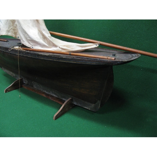 204 - Large bespoke early 20th century model of a single masted sailing vessel of wooden construction with... 