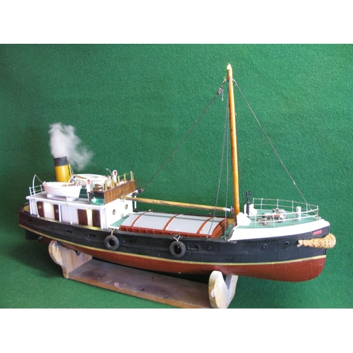 212 - Henry, a radio controlled model of a small open bridged coastal cargo ship, hand built from plans.  ... 