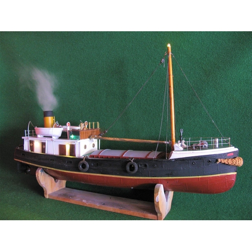 212 - Henry, a radio controlled model of a small open bridged coastal cargo ship, hand built from plans.  ... 