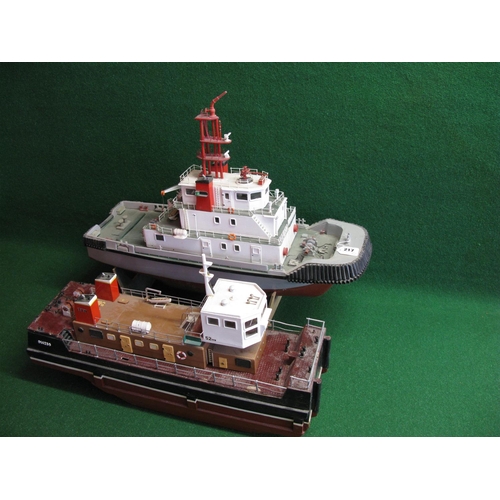 217 - Two hand built radio controlled models of modern ships to comprise: a single screw fire boat - 27