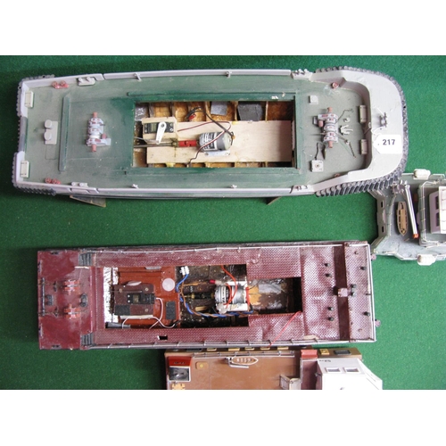 217 - Two hand built radio controlled models of modern ships to comprise: a single screw fire boat - 27