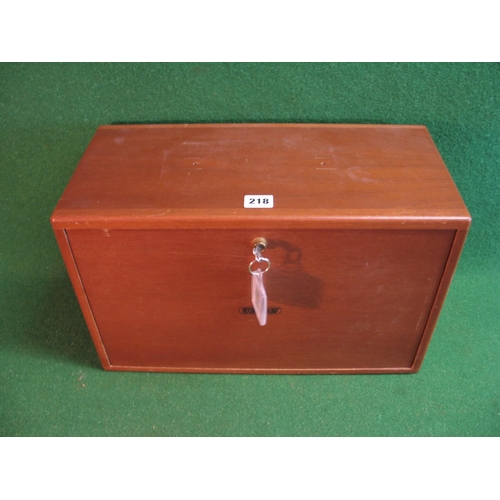 218 - Quantity of Meccano parts stored in a lockable five drawer wooden box - 18