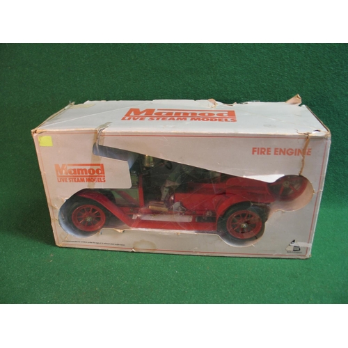 226 - Mamod live steam fire engine with solid fuel tablet burner, filler funnel and instructions on box ba... 