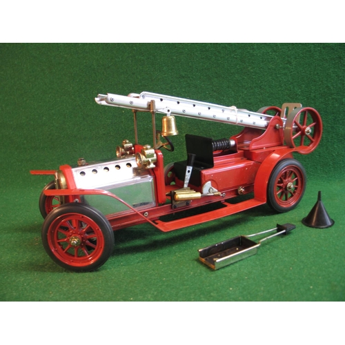 226 - Mamod live steam fire engine with solid fuel tablet burner, filler funnel and instructions on box ba... 