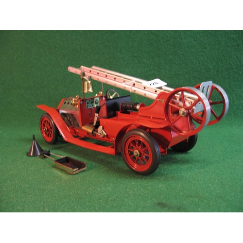 226 - Mamod live steam fire engine with solid fuel tablet burner, filler funnel and instructions on box ba... 