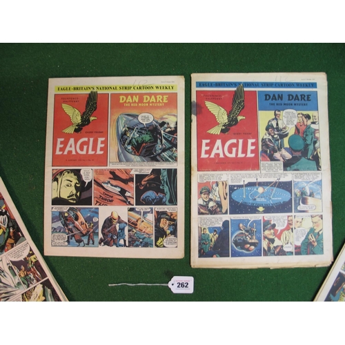 262 - Nine issues of the Eagle featuring Dan Dare to comprise: No's. 29, 25, 36 & 38 from 1950, 22, 34, 35... 