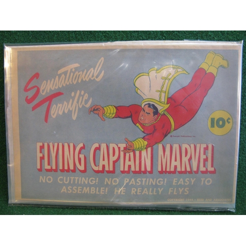 265 - Two different WWII 1940's Captain Marvel toys ex-warehouse stock.  During WWII material such as meta... 