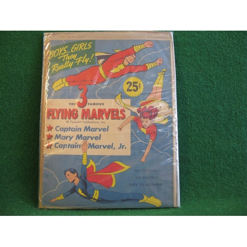 265 - Two different WWII 1940's Captain Marvel toys ex-warehouse stock.  During WWII material such as meta... 