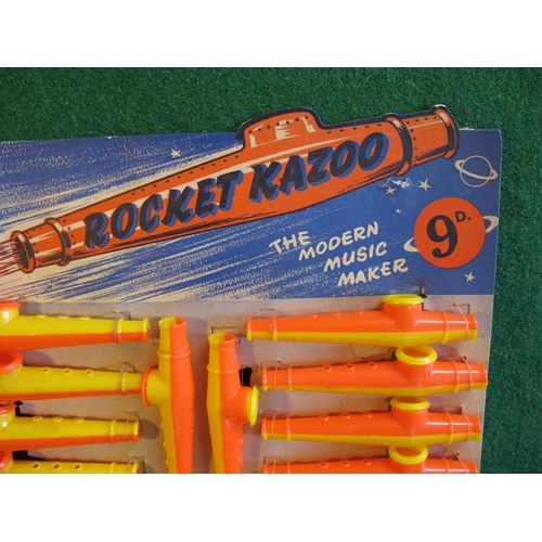 266 - 1950's/1960's card shop display for Selcol Made In England Rocket Kazoo, The Modern Music Maker, all... 