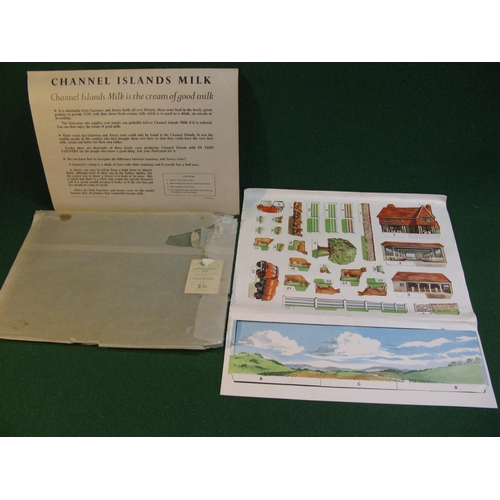 267 - Unbuilt flat packed cardboard farm model from Channel Islands Milk, the base board 19