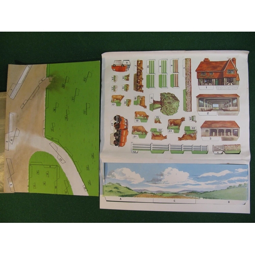 267 - Unbuilt flat packed cardboard farm model from Channel Islands Milk, the base board 19